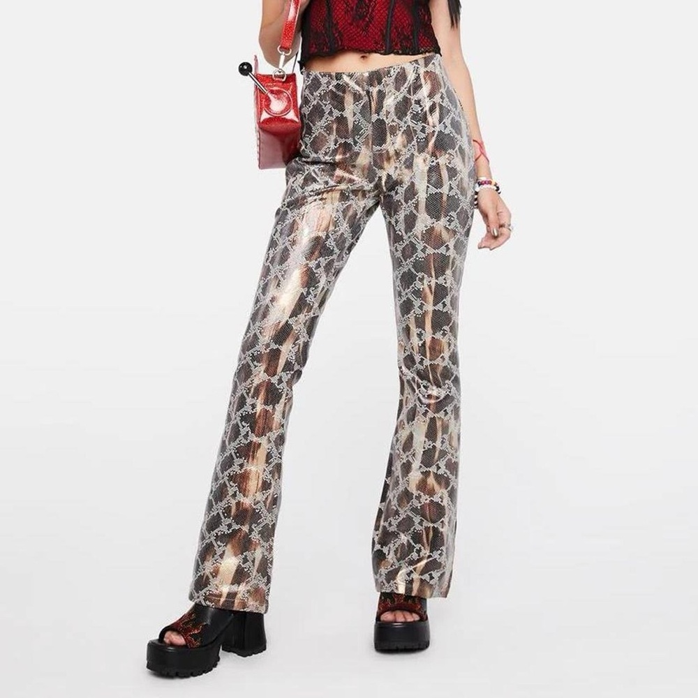 Dolls Kill Y2K 90s style NWT metallic snake skin pants